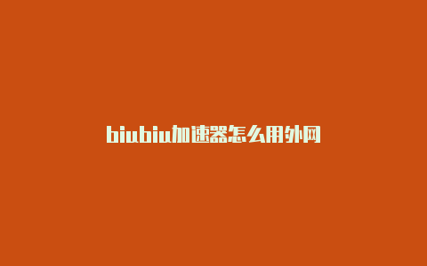 biubiu加速器怎么用外网-加速器