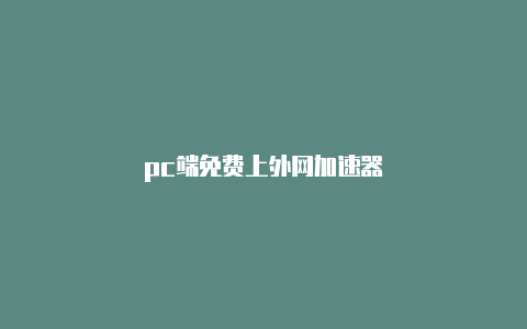 pc端免费上外网加速器