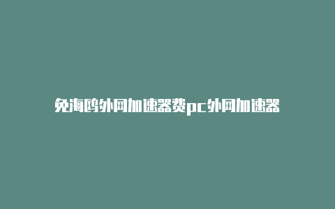 免海鸥外网加速器费pc外网加速器