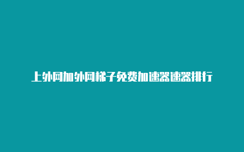 上外网加外网梯子免费加速器速器排行