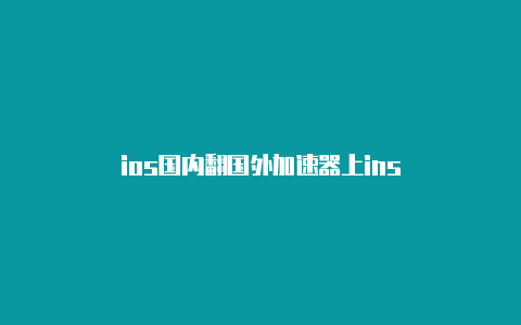 ios国内翻国外加速器上ins