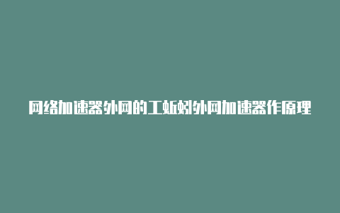 网络加速器外网的工蚯蚓外网加速器作原理