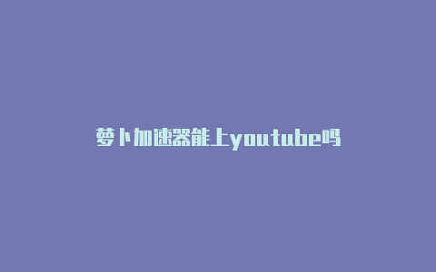 萝卜加速器能上youtube吗