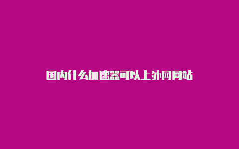 国内什么加速器可以上外网网站